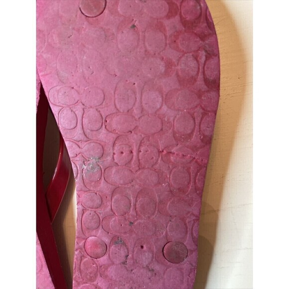 Coach Abigail Red Floral Flip Flops 7-8 - Picture 6 of 15